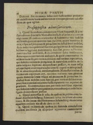 Praesupposita adversariorum.