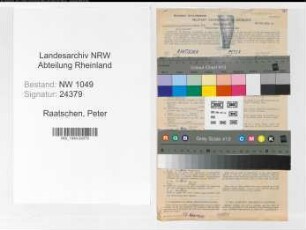 Entnazifizierung Peter Raatschen , geb. 07.07.1900 (Lokheizer)