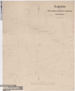 Lageplan der Pleissenburg und deren Umgebung