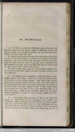 IX. Pflasterungen