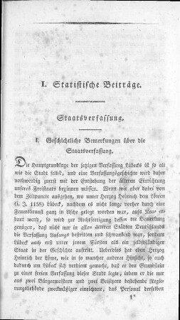 I. Geschichtliche Bemerkungen über die Staatsverfassung.