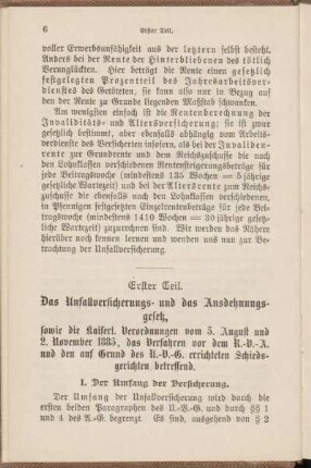 I. Der Umfang der Versicherung.