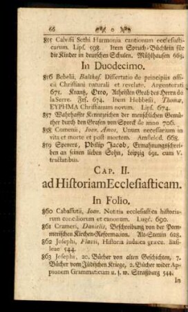 Cap. II. ad Historiam Ecclesiasticam.