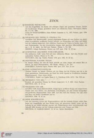 Zinn (Nr. 125-144)
