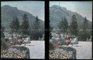 Auf der Terrasse eines Hotels in Lugano