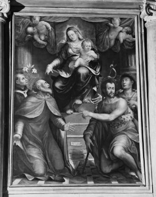 Maria mit dem Kind und die heiligen Antonius Abbas, Nikolaus von Tolentino, Johannes der Täufer und Sebastian