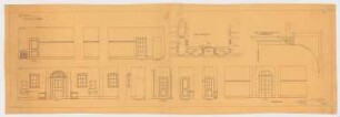 Villa Ostermann, Darmstadt Projekt II: Garderobe, Windfang: Grundriss und Wandansichten, 1:25