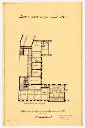 Landesversicherungsanstalt, Berlin Projekt 1: Grundriss 2.OG 1:200