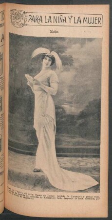 Modas - Traje de "soir", de satín blanco de Indias [...] - [Fotografía]