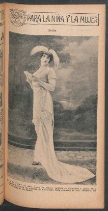 Modas - Traje de "soir", de satín blanco de Indias [...] - [Fotografía]