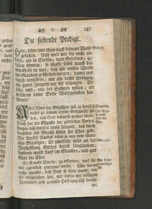 Die siebende Predigt.