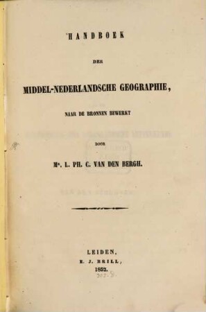 Handboek der middel-nederlandsche Geographie