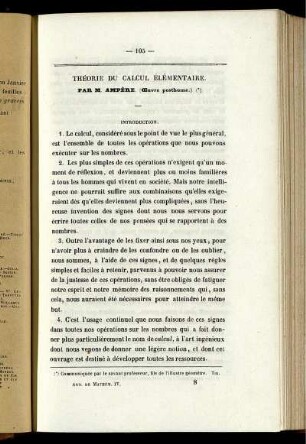 Théorie du calcul élémentaire.