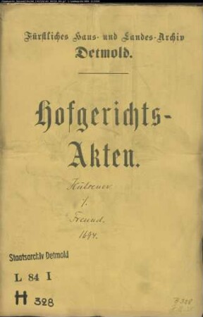 Hülsemann, Kaspar Dietrich zu Lippstadt gegen Joh. Christoph Freund von Lüdenhausen zur Zeit Konduktor zu Borkhausen - Schuldforderung