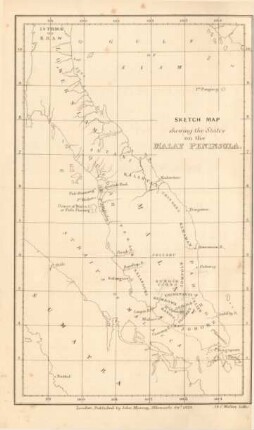 Sketch map shewing the States on the Malay Peninsula