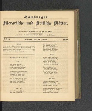 No. 13. 30. Januar 1850