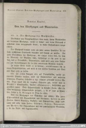 Neuntes Kapitel. Von den Werkzeugen und Materialien