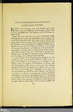 Vom Künstlerischen Schaffen