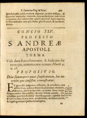 Concio XLV. Pro Festo S. Andreae Apostoli.