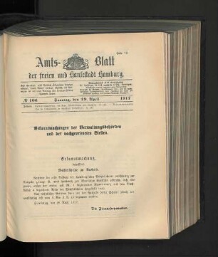 No. 106, 29. April 1917