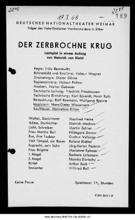 Der zerbrochne Krug