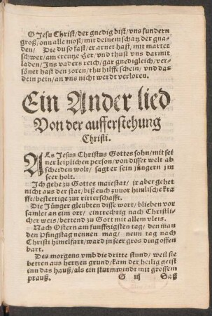 Ein Ander lied || Von der aufferstehung || Christi. ||