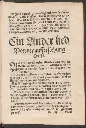 Ein Ander lied || Von der aufferstehung || Christi. ||