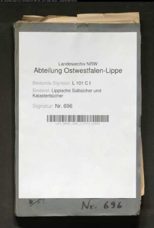Belege zum Hypothekenbuch (Salbuch) der Stadt Blomberg Nr. 1701-1817