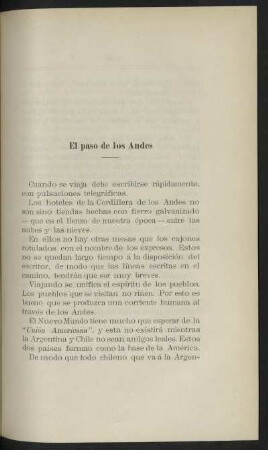 El paso de los Andes