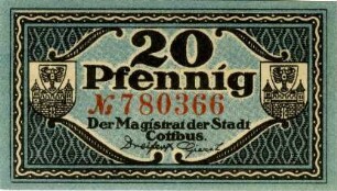 Cottbus, Stadt: 20 Pfennig
