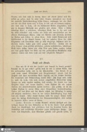 XV. Zucht und Strafe