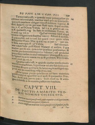 Caput VIII. De Pactis A Marito Uxoris Nomine Celebratis.