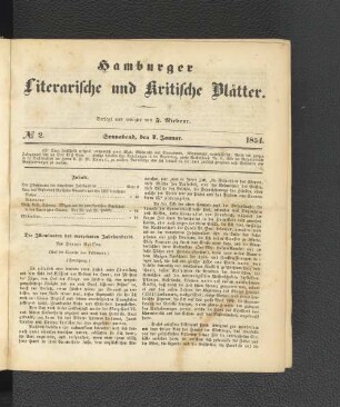 No. 2. 7. Januar 1854
