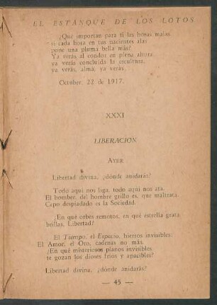 XXXI - Liberación