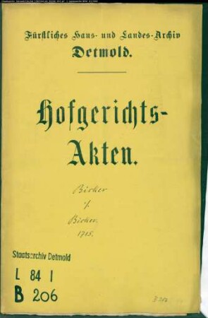 Bicker, Johann Henrich zu Alverdissen gegen Christian Bicker zu Alverdissen