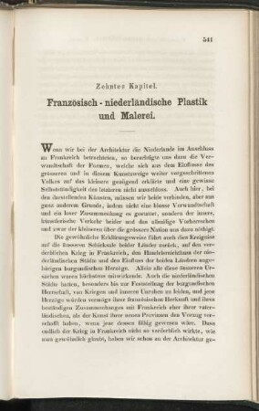 Zehntes Kapitel. Französisch - niederländische Plastik und Malerei.