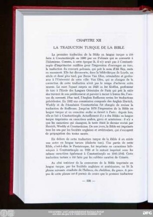 Chapitre XII La Traducton Turque De La Bible