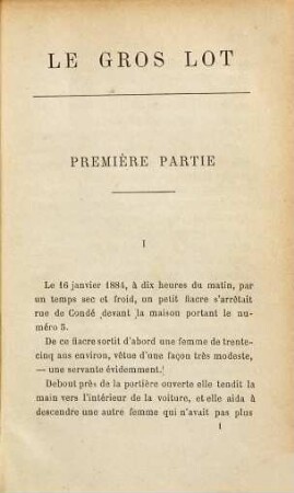 Le gros lot, 1