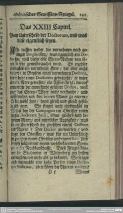 Das XXIII. Capitel. Vom Unterscheid der Doctorum, und was diese eigentlich seyen