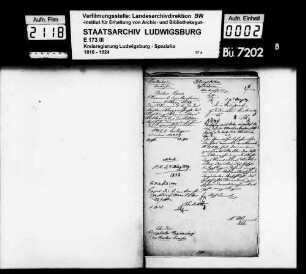 Stiftungssachen: Registraturen, Oberamt Brackenheim