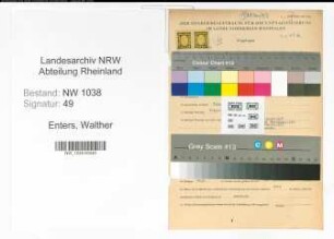 Entnazifizierung Walther Enters , geb. 13.10.1887 (Bankbeamter)