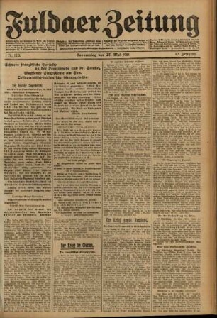 Ausgabe vom Donnerstag, den 27. Mai 1915.