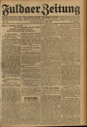 Ausgabe vom Donnerstag, den 27. Mai 1915.