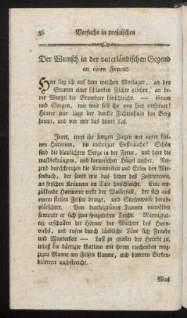 [V. Prosaisch-Poetische Aufsäzze]