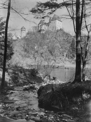 Deutschland. Schleiz. Schloss Burgk. Ansicht von Nordosten über die Saale