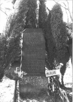 Grabstein 453 (Index: 99786441) Maße HxBxT: 169x62x29 cm Symbolik: Davidstern Besonderheit: kulturhistorisch wertvoll / hist.-wiss. Gründe (Gemeindestellung): Grabstein 453