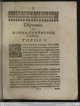 Disputatio De Norma Controversiarum