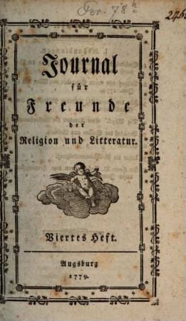 Journal für Freunde der Religion und Litteratur. 4. 1779