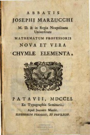Nova et vera chymiae elementa