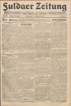 Ausgabe vom Freitag, den 25. September 1914.